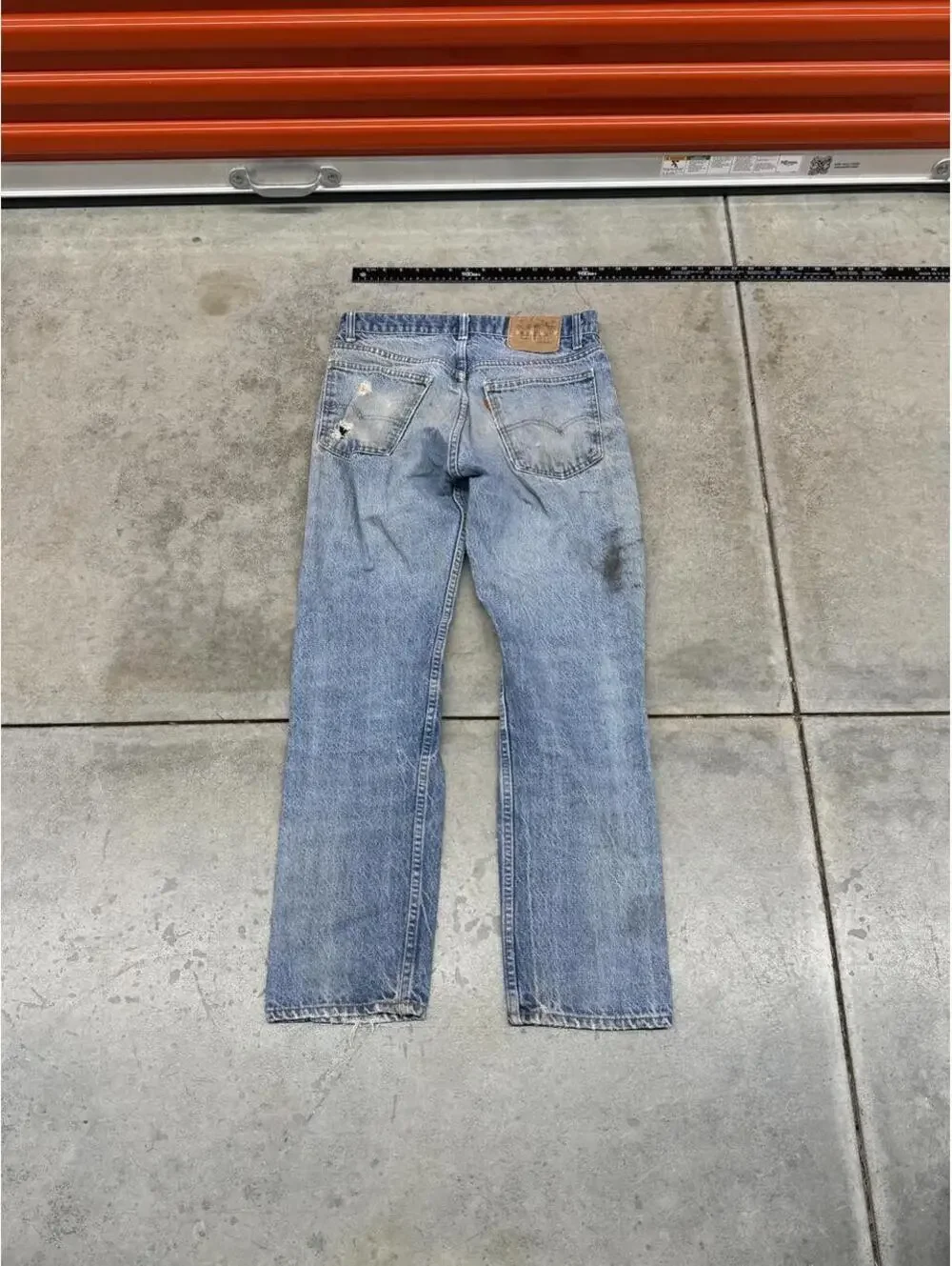 vintage levis 501 made in usa faded blue straight leg jeans size 32 x 30